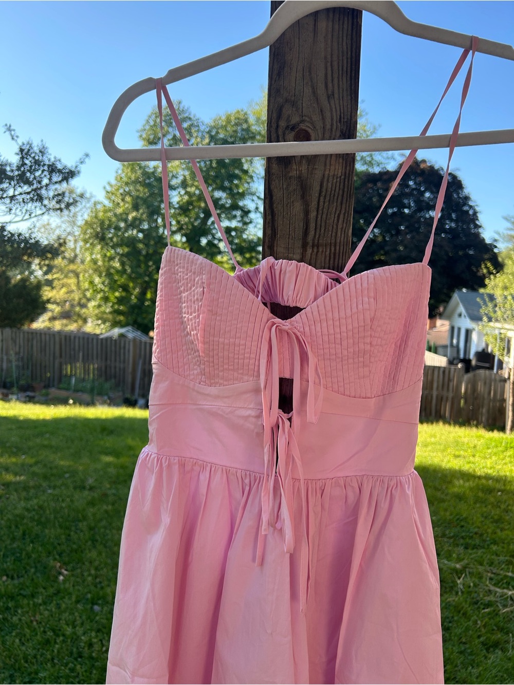 Grey Bandit Noey Dress Women’s Backless Light Pink Summer Dress Size Large NWT - Picture 4 of 14